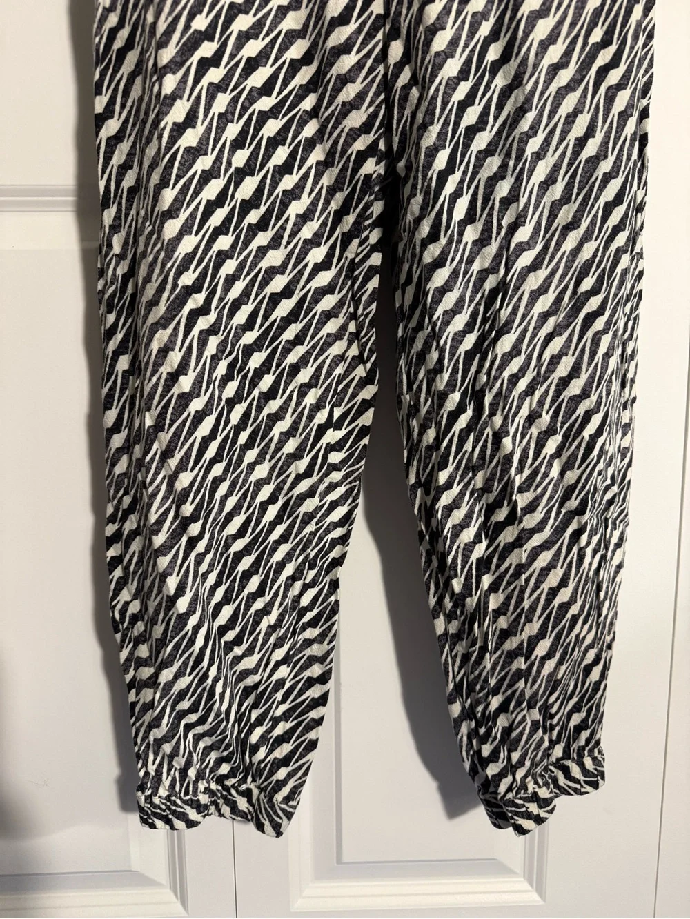Anthropologie Black & White Printed Jogger Pants